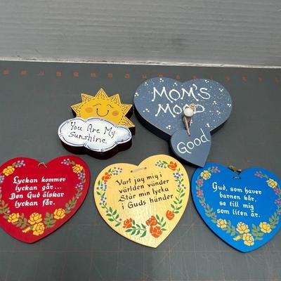 Set of 6 hearts with the Swedish children's prayer
