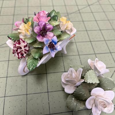 A Collection of Assorted Porcelain Floral Bouquets