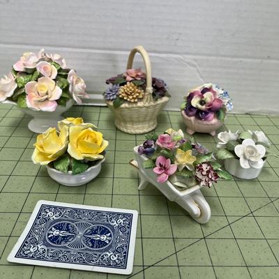 A Collection of Assorted Porcelain Floral Bouquets