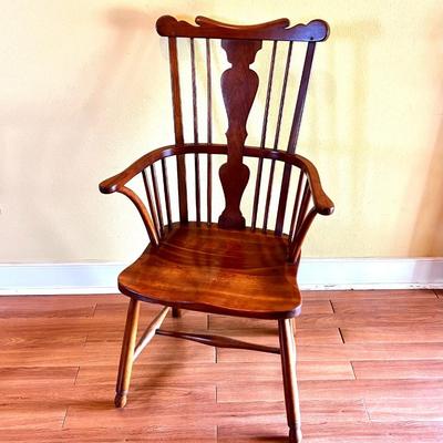 Vintage Leopold Stickley Windsor Solid Cherry Wood Arm Chair