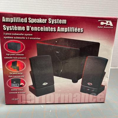 CYBER ACOUSTICS CA-2014 AMPLIFIED SPEAKER SYSTEM COMPUTER
