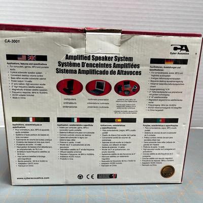CYBER ACOUSTICS CA-2014 AMPLIFIED SPEAKER SYSTEM COMPUTER
