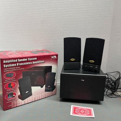 CYBER ACOUSTICS CA-2014 AMPLIFIED SPEAKER SYSTEM COMPUTER

