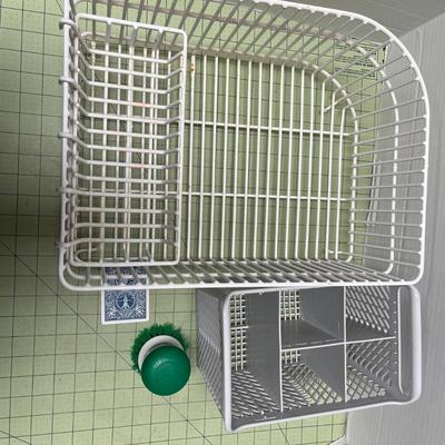 Dish Drying Rack with Cleaner Brush