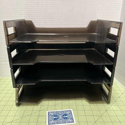 Set Of 3 Side Load Letter Trays Black