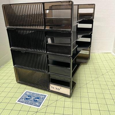 Set Of 3 Side Load Letter Trays Black