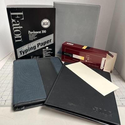 Paper & Envelopes with Leather Business File Folders
