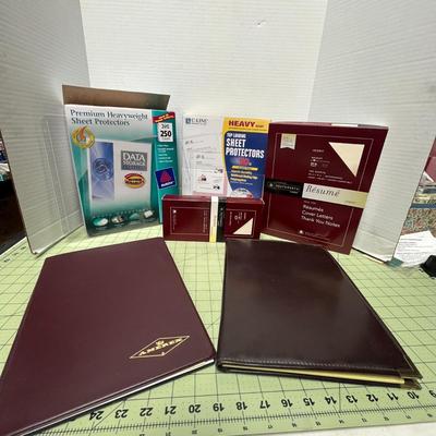 Cotton Resume Paper & Plastic Sheet Protectors Leather File