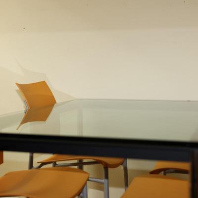 Glass Dining Set with Four Chairs
