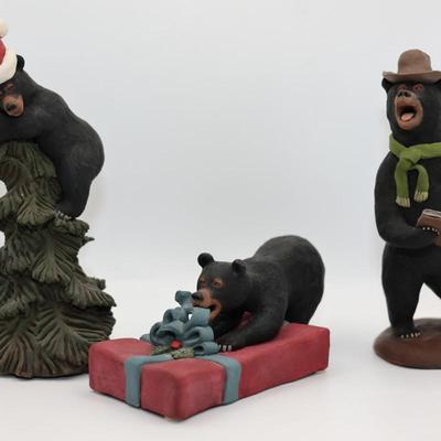Set of Four Christmas Bears Decor - Signed