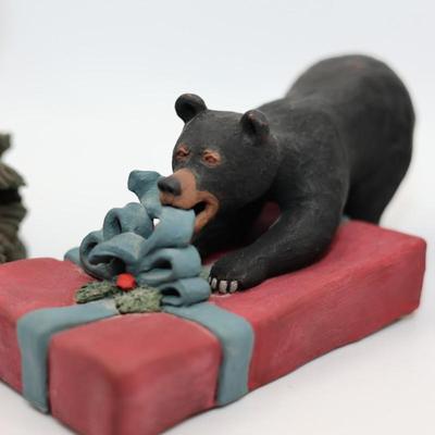 Set of Four Christmas Bears Decor - Signed