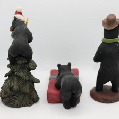 Set of Four Christmas Bears Decor - Signed