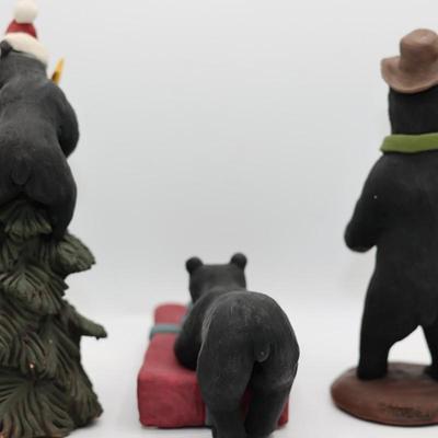 Set of Four Christmas Bears Decor - Signed