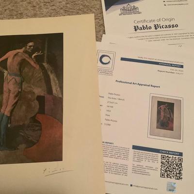 Appraised $3900 Value Picasso Hand Signed Lithograph