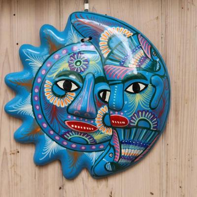 Hand Painted Clay Pottery - Moon & Sun