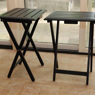 Three Wood Folding Tables (3)