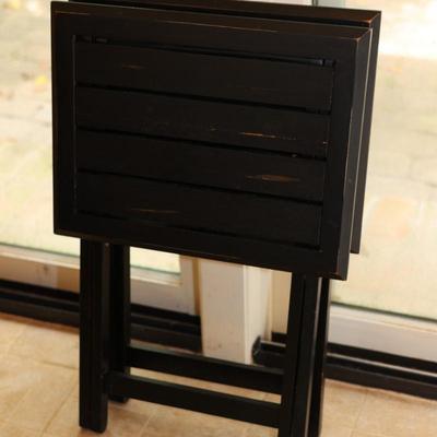 Three Wood Folding Tables (3)
