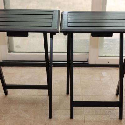 Three Wood Folding Tables (3)