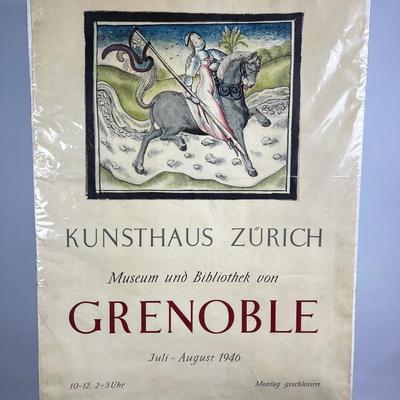 619 German 1946 Large Poster Kunsthaus Zürich Museum & Library of Grenoble