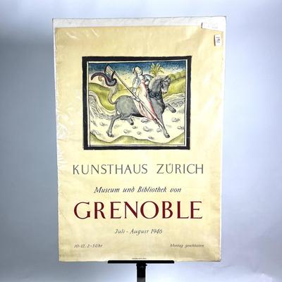 619 German 1946 Large Poster Kunsthaus Zürich Museum & Library of Grenoble