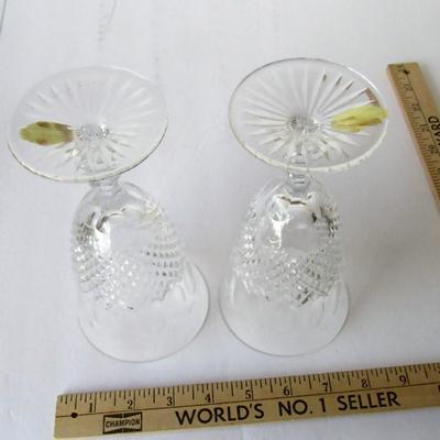 2 Vintage Fancy Glass Goblets, Royal Doulton Crystal