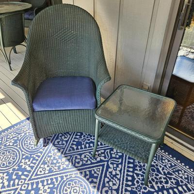 Wicker Rocking Chair and Side Table (D-DW)