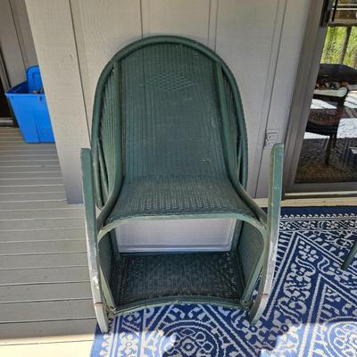 Wicker Rocking Chair and Side Table (D-DW)