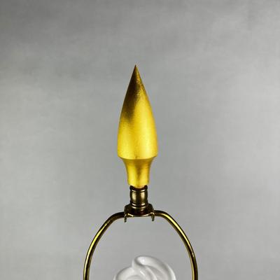635 Alejandro Veraud Modern 23Karat Gold Leaf Mahogany Table Lamp