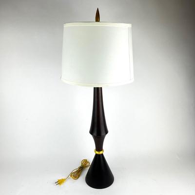 636 Alejandro Veraud Modern 23Karat Gold Leaf Mahogany Signed Table Lamp