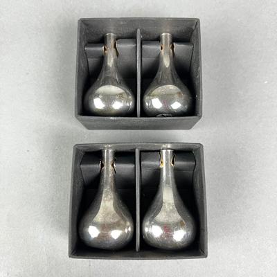 642 Dansk Mid Century Mini Silver Teardrop Candle Holders