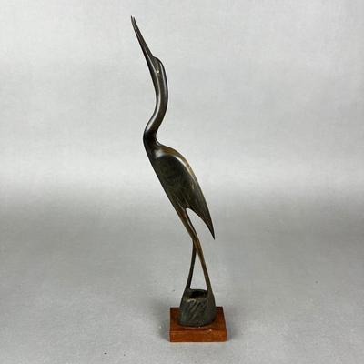 650 Hand Carved Horn Crane Sculpture