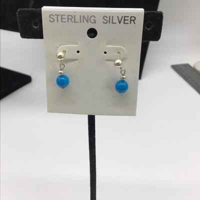 Sterling silver blue earrings
