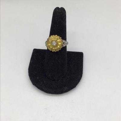 Yellow flower fashion ring