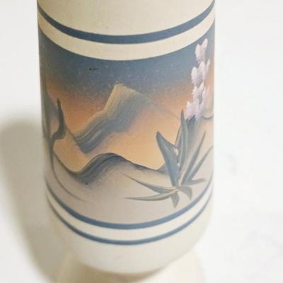 Sale Photo Thumbnail #45: White and blue delicate South West Motif, handpainted and signed