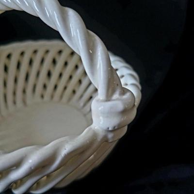 Off White Ceramic Basket
