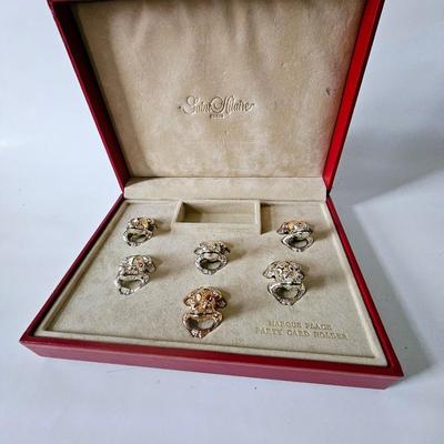 Saint Hilaire Frogs in a box = Table Place Holders - silverplated from France, vintage frogs