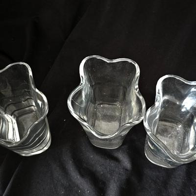 Set Of Three Shaped Candle Holders Clear