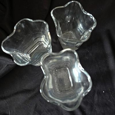 Set Of Three Shaped Candle Holders Clear