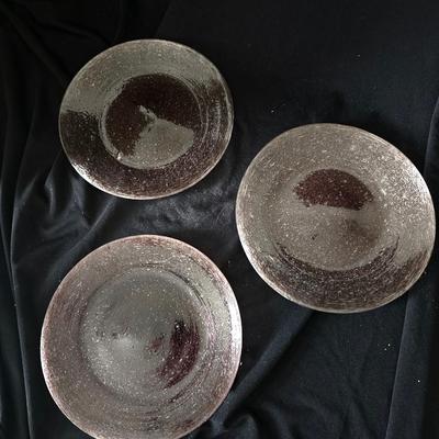 Seven Hand Blown Glass Plates