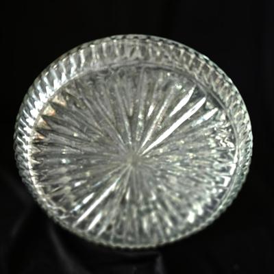 Wide Base Decanter Silver Plate Rim