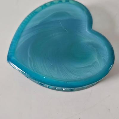 Degenhart glass box opaque blue heart