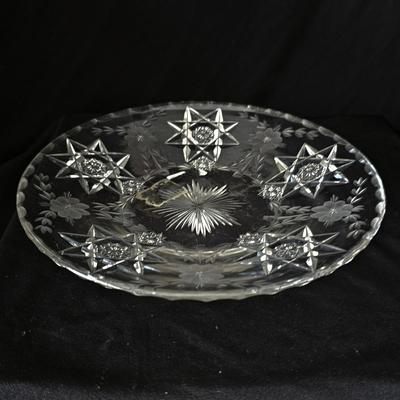 Sale Photo Thumbnail #388: excellent condition cut crystal dessert plate Hawkes 