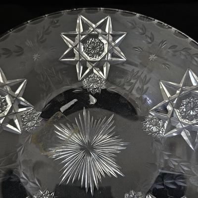 Lovely Crystal Platter Hawkes Antique cut crystal dessert plate