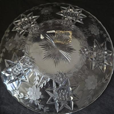 Sale Photo Thumbnail #391: excellent condition cut crystal dessert plate Hawkes 