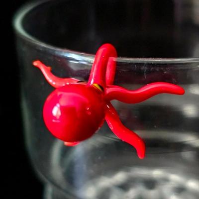 Sale Photo Thumbnail #436: Urchin and Seahorse are damaged but most are in great condition, small vintage sea animals in glass