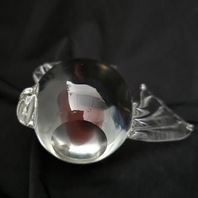 Hand Blown Vintage Glass Fish Clear