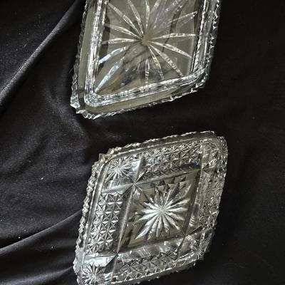 Cut Glass Crystal Box Diamond Shape