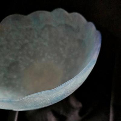 Murano Blue and Pink Heavy Glass Bowl (or light fixture!)