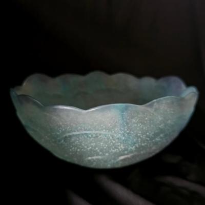 Murano Blue and Pink Heavy Glass Bowl (or light fixture!)