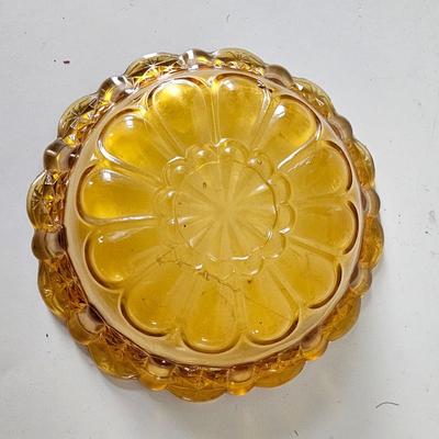 Small Amber Glass Dish